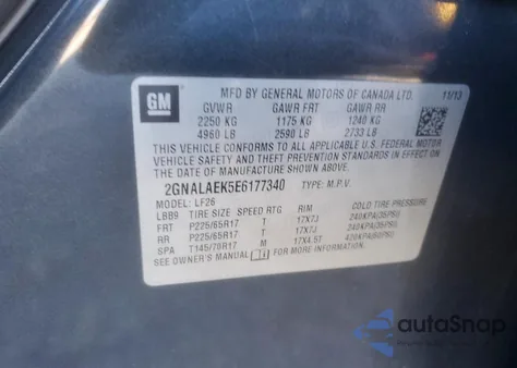 2014 Chevrolet Equinox Ls из США, поврежденный, VIN 2GNALAEK5E6177340